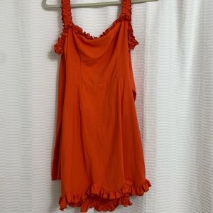 Finders keepers mini orange dress.